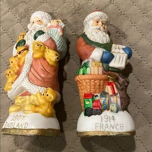 Vintage Santa Claus Figurines Set - Multicolor